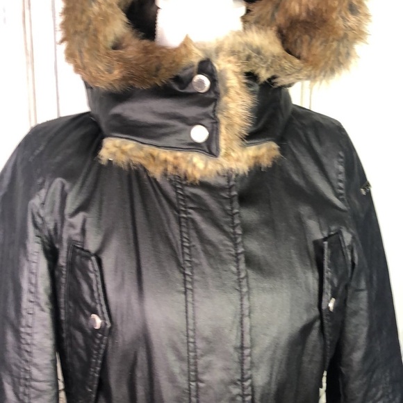 Marc New York by Andrew Mark Black Moisture Shed Faux Fur Lined Hoodie Jacket - Picture 6 of 16